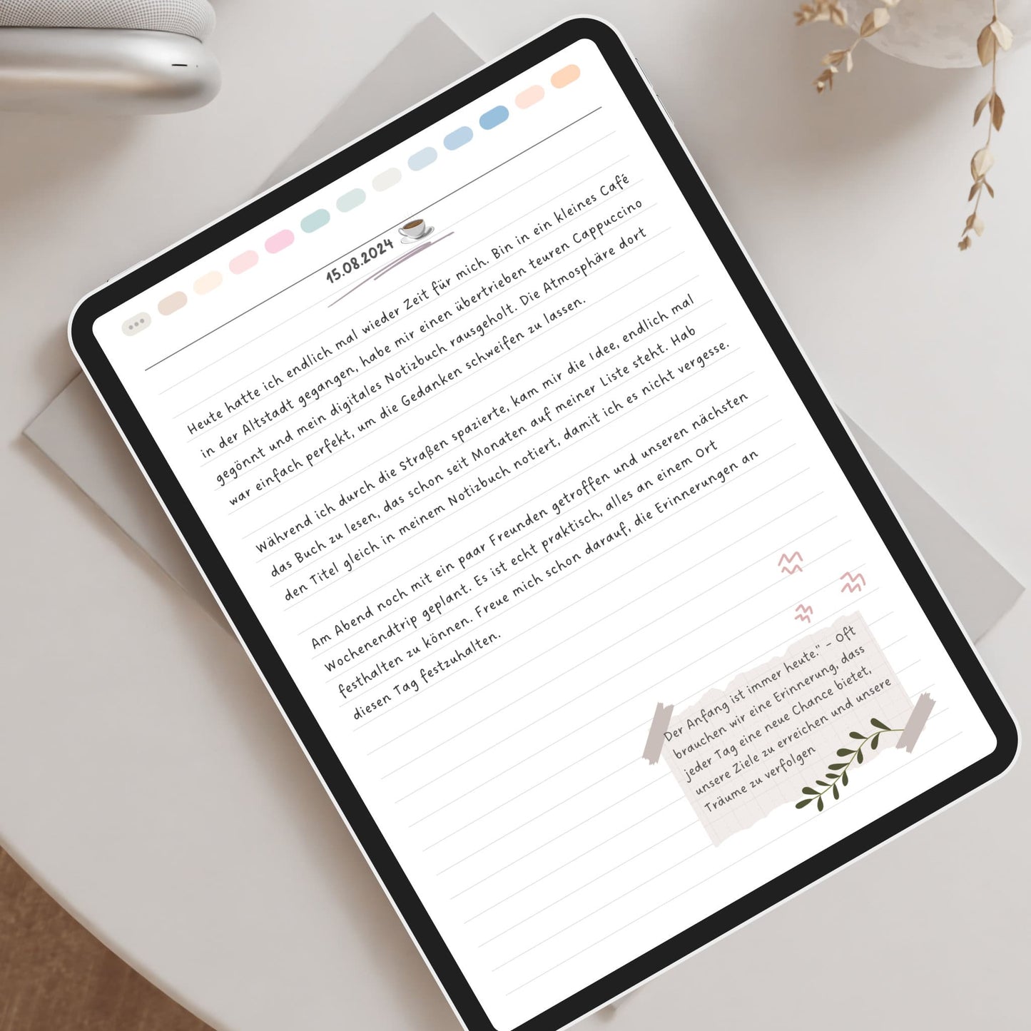 Digitales Notizbuch (Pastel)