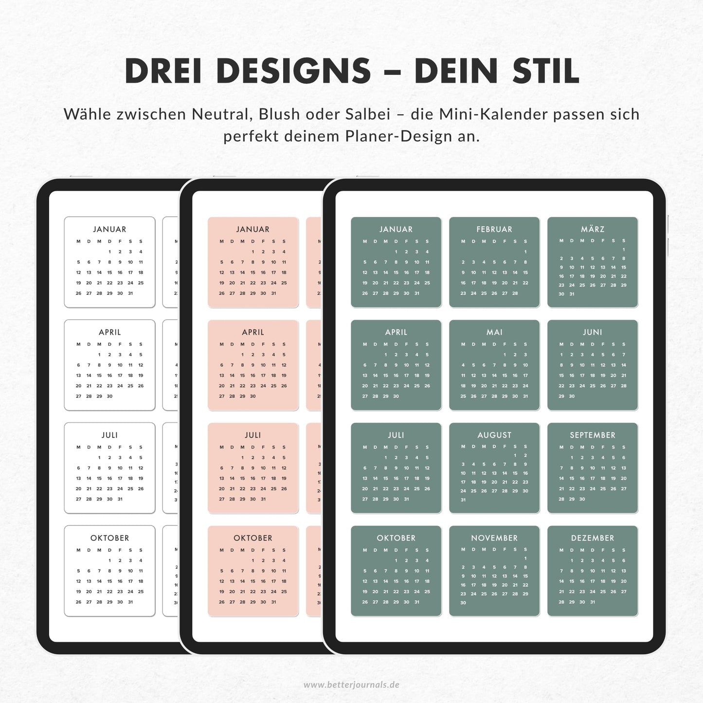 Mini Kalender Sticker 2025 & 2026