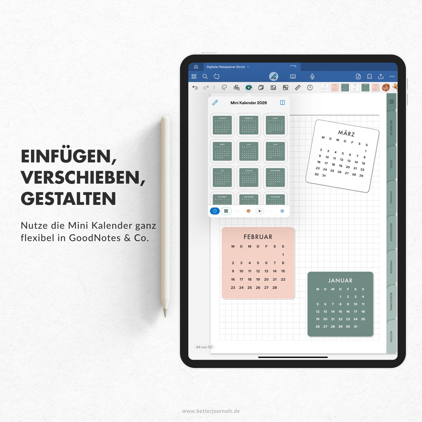 Mini Kalender Sticker 2025 & 2026